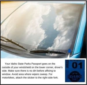 Car Wind shield with parks pass on the bottom right 