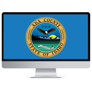 Ada County seal on computer monitor