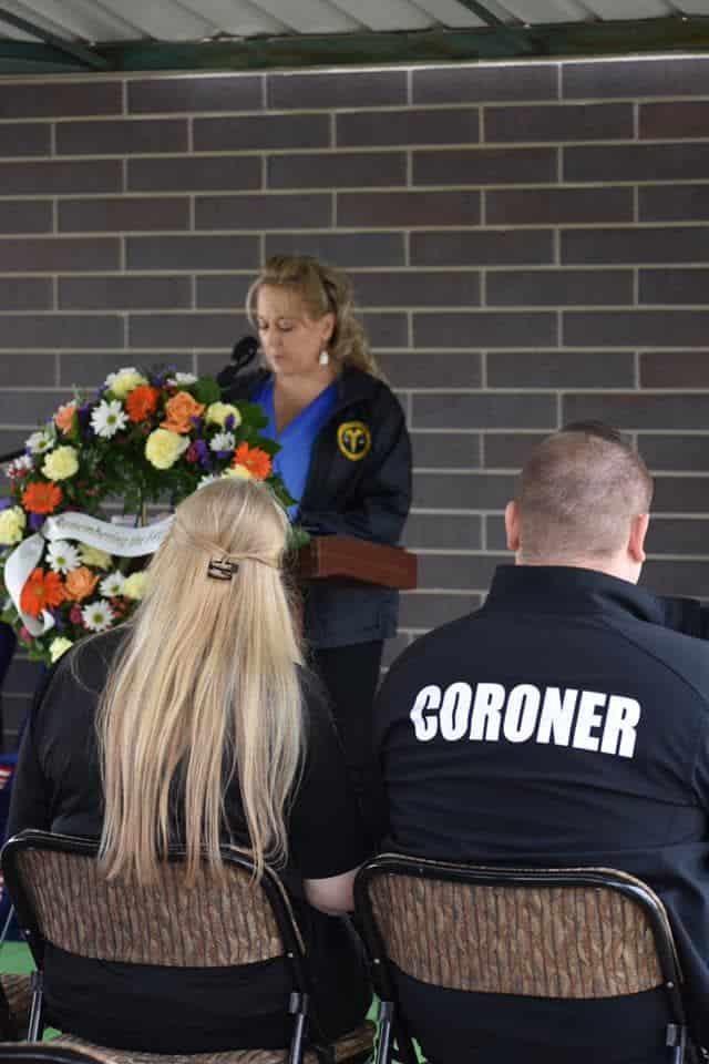 Coroner Owens at Memorial for Forgotten