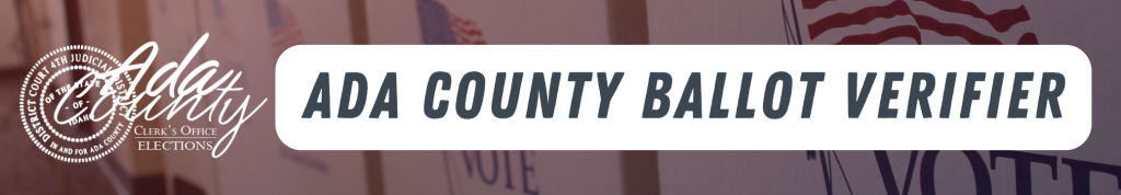Ada County ballot verifier banner