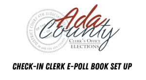 Check-In Clerk E-poll Book set up banner