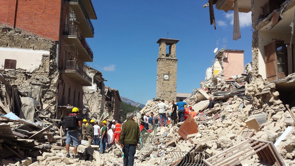 Amatrice on 24 Augusto 2016 after the earthquake