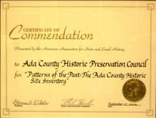 2002 Certificate of Commendation award