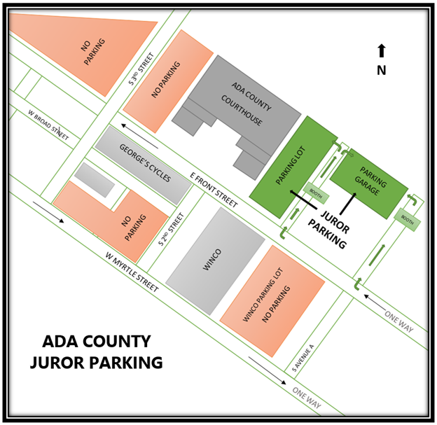 Ada County Juror Parking Map