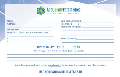 example paramedic medication card