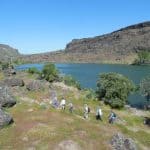 People hiking along the Snake River