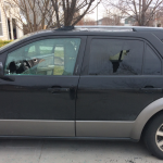 vehicle with broken windows