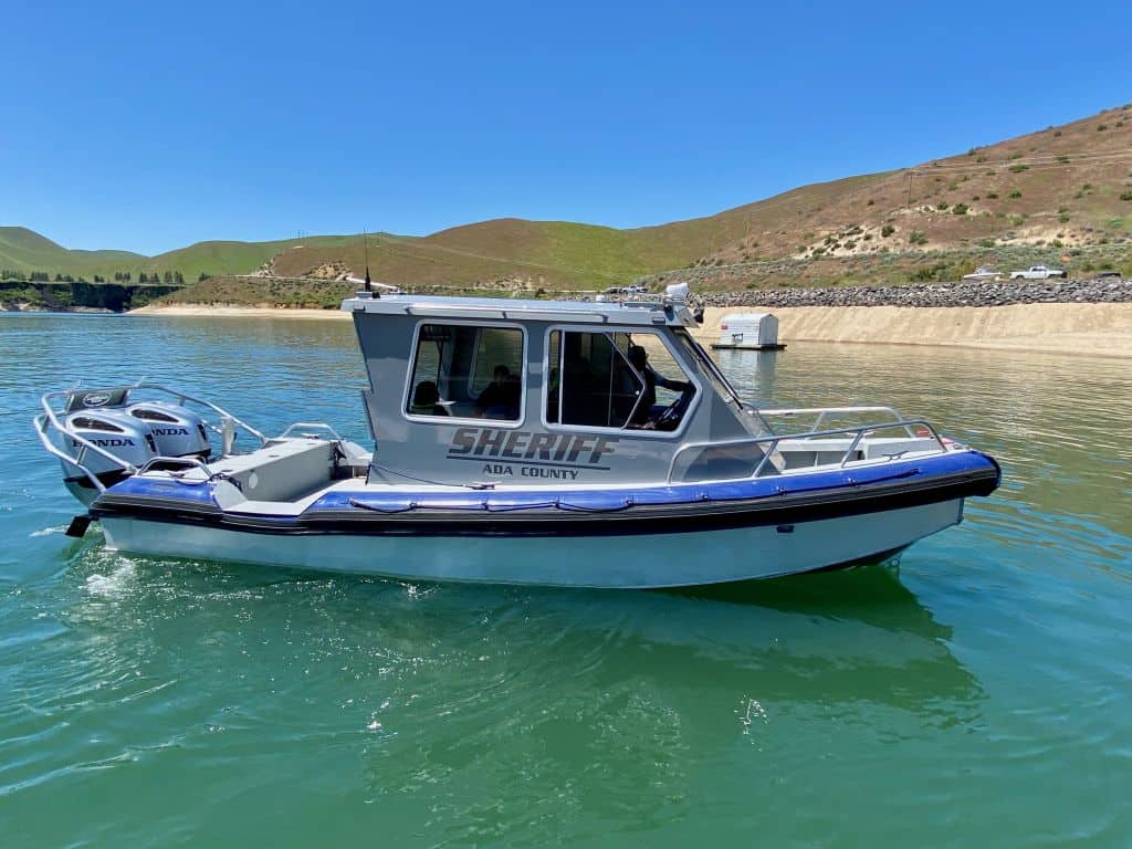 Ada County Sheriff's Office Patrol boat at Lucky Peak