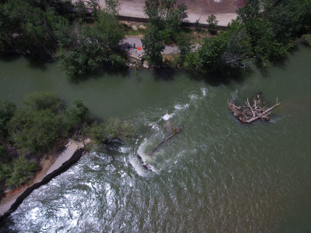 Aerial shot of the Boise river