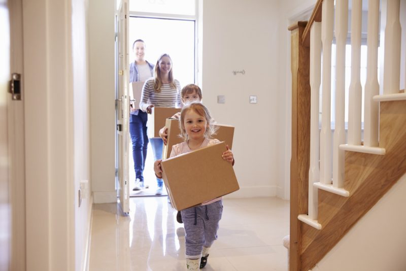 A family moving into a new house