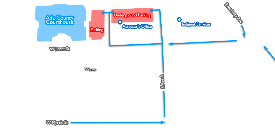 Ada County Courthouse parking map