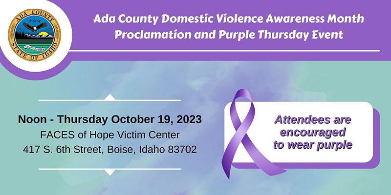 Ada County domestic violence awareness banner